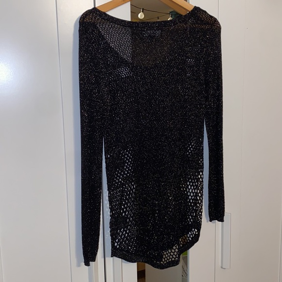 Rock & Republic Fishnet Weave Metallic Thread Sweater - Picture 3 of 3